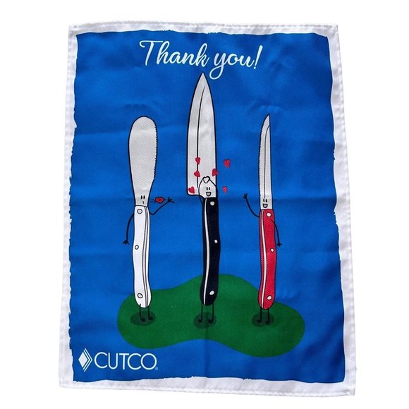 Cutco Other - Cutco Dish Towel Carving Knife Blue Valentines Day Hearts Thank You Gift